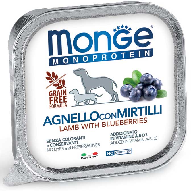 Monoprotein paté Agnello con mirtilli